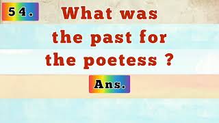 What was the past for the poetess [upl. by Hamrah]