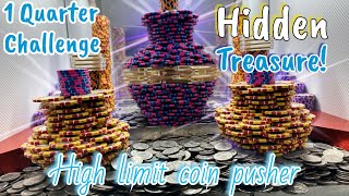 1 Quarter Challenge 10000000 Buy In High Limit Coin Pusher [upl. by Phebe63]