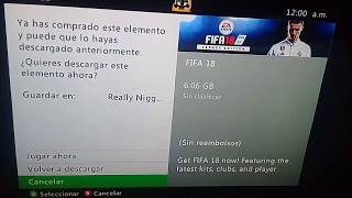 Fifa 18 quotGratisquot En Cuenta publica Para Xbox 360 [upl. by Ivy]