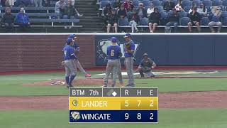 Wingate Baseball vs Lander 22424 [upl. by Dez]