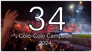 Celebración Completa de la 34  ColoColo Campeón 2024 [upl. by Gierc888]