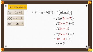 Cara Menyelesaikan Fungsi Komposisi Tiga Fungsi Matematika SMASMK Kelas XI [upl. by Eineeuq412]