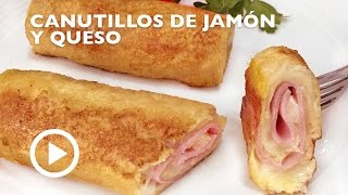 Receta de canutillos de jamon y queso [upl. by Bevan]