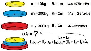 Physics 135 Angular Momentum 4 of 11 Ex 3 Three Rotating Disks [upl. by Anale857]