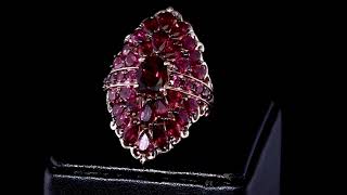 Rhodolite Garnet Cocktail Ring in 18K Rose Gold over Sterling Silver 840ctw [upl. by Littell]