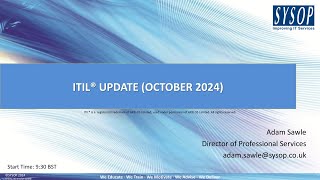 ITIL4 Update Oct 24 [upl. by Nicky]