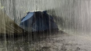 Wonderful Deep Sleep on Rainy Night  Heavy Pouring Rain on Tent amp Loud Thunder Sounds  White Noise [upl. by Pooh]