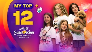 Junior Eurovision 2024 MY TOP 12 so far NEW🇸🇲 [upl. by Rodavlas]