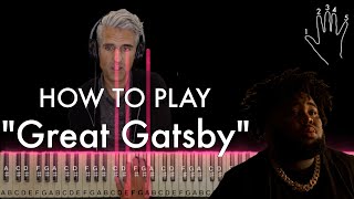 Rod Wave  quotGreat Gatsby quot Acoustic piano tutorial [upl. by Yerkovich]