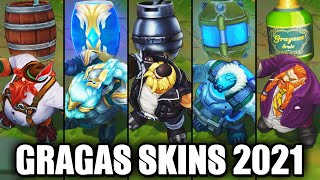 All Gragas Skins Spotlight League of Legends [upl. by Fadil693]