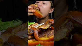 Extremely fatty delicious Pork mukbang mukbang eatingasmr food eatingsounds pork eating [upl. by Celio]