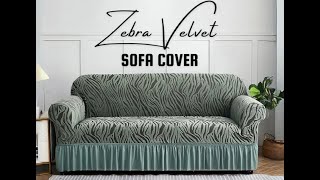 Zebra Velvet Sofa Covers with Frill amp Without Frill [upl. by Enella]