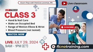 CNA Class 3 Livestream CNA Skill Building Hand amp Nail Care Bed Making amp More Live Class 🛏️💅 [upl. by Hannus]