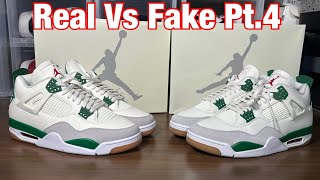 Air Jordan 4sb Pine Green Real Vs Fake Pt4 with updated pairs LJR [upl. by Fayre435]