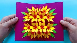 Basteln mit Papier  Pop Up Karten mit Blumen zum selber machen  Einfache Geschenkidee [upl. by Asirahc99]