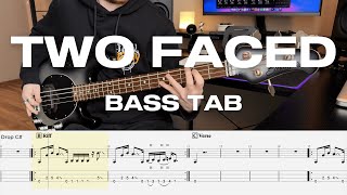 Linkin Park  Two Faced  Bass Cover  Play Along Tabs and Notation [upl. by Adnalor]