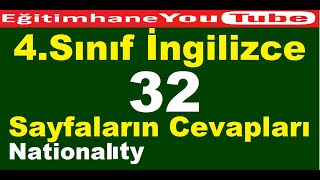 4sınıf ingilizce ders kitabı sayfa 32 cevapları [upl. by Ofloda]