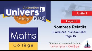 Univers Plus MATHS 2AC  Nombres relatifs  Exercices  1234689  page 15 [upl. by Adeirf]