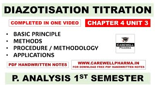 Diazotization Titration  Basic Principle  Method  Procedure  Ch 4 Unit 3  P Analysis 1st sem [upl. by Nylynnej]