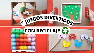 7 INCREÍBLES JUEGOS CON RECICLAJE ♻️ MUY FÁCILES DE HACER [upl. by Alarise]