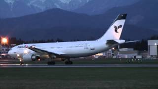 IranAir Airbus A300B4605R A30B evening landing Brnik airport LJULJLJ HD [upl. by Kcirddahc]