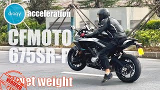 CFMOTO 675SRR  0100kmh vs Dragy  real weight  pros and cons [upl. by Kaufmann]