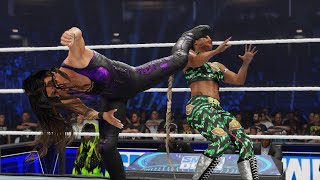 WWE 2K24 SMACKDOWN LIVE TAMINA AND NIA JAX VS NAOMI AND BIANCA BELAIR [upl. by Lee617]