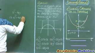 ECUACION ORDINARIA DE LA PARABOLA PARALELA CON EJE FOCAL PARALELO AL EJE Y [upl. by Acireh]