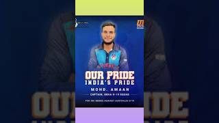 Mohd Amaan U19 Indian Cricket Team Captain  shorts u19cricket mohdamaan [upl. by Kelleher10]