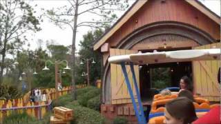 The Barnstormer at Goofys Wiseacre Farm Magic Kingdom Walt Disney World HD  Winter [upl. by Natsirc]