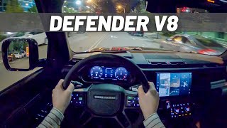 2023 Land Rover Defender V8  POV Night Drive [upl. by Enos]