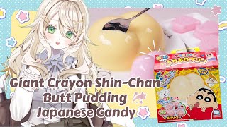 Indian virtual Youtuber making Shinchans Puripuri pudding vtuber shinchan japanesesnacks [upl. by Atteuqahc]