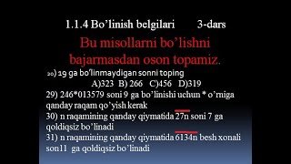 114 Bolinish belgilari kalkulyatorsizMisollar yechish 3dars [upl. by Lubbock489]