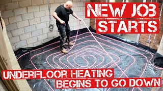 HOW TO LAY UNDERFLOOR HEATING  TIPS amp TRICKS Plumbing amp Heating on new extension [upl. by Cher]