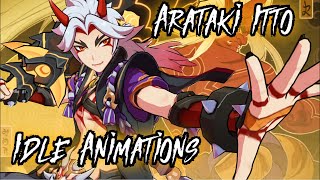 Arataki Itto  ALL IDLE ANIMATIONS [upl. by Atined]