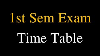 1st Sem Exam Time Table Calicut University [upl. by Pax]