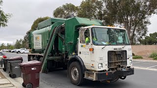 Two Waste Management Autocar Amrep ASL Garbage Trucks [upl. by Beberg571]