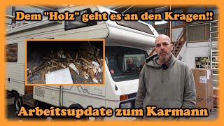 Ran an das morsche Holz  Update Wasserschaden Karmann Seitenwand und Badezimmer [upl. by Cadel]