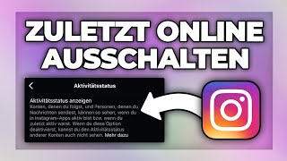 Instagram zuletzt online ausschalten  Aktivitätsstatus Tutorial [upl. by Tonye796]