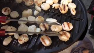 Grilling Scallops on George Foreman Grill DELICIOUS SEA FOOD [upl. by Reklaw412]