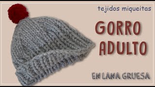 Cómo tejer un gorro para adulto en lana gruesa [upl. by Scuram13]