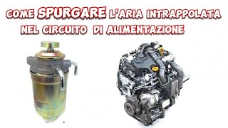 Come spurgare laria intrappolata nel circuito alimentazione Diesel meccanicando [upl. by Ialocin]