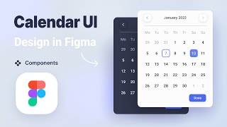 Functional Calendar Date picker UI Design in Figma  Interactive Components [upl. by Retsevlys]