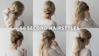 6 60 SECOND HAIRSTYLES ✨ Cute Hairstyles For Long Hair [upl. by Dnivra]