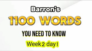 Barrons 1100 essential words you need to know week 2 day 1 [upl. by Ahsinid]