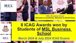 ICAG Awards by Students of MSL Business School  March 2024 and July 2024 ICAG Exams [upl. by Torry]