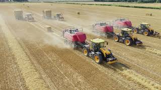 JCB Fastrac and Massey Ferguson Baling Team [upl. by Airasor]