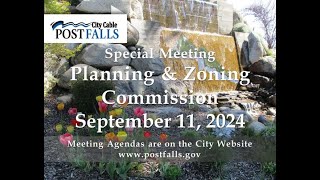 Post Falls Planning and Zoning Commission Special Meeting  September 11 2024 [upl. by Sheets]