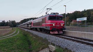 Slovenian freight train with cars  SŽ Brižita 363 025 sa autovlakom za Koper [upl. by Volnay412]