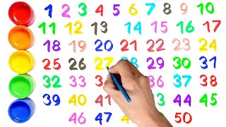 1 2 3 4 5 6 7 8 9 10  Number Counting  Numbers Song 150 Spelling  Numbers Academy 🎨🌟 [upl. by Nauqal992]